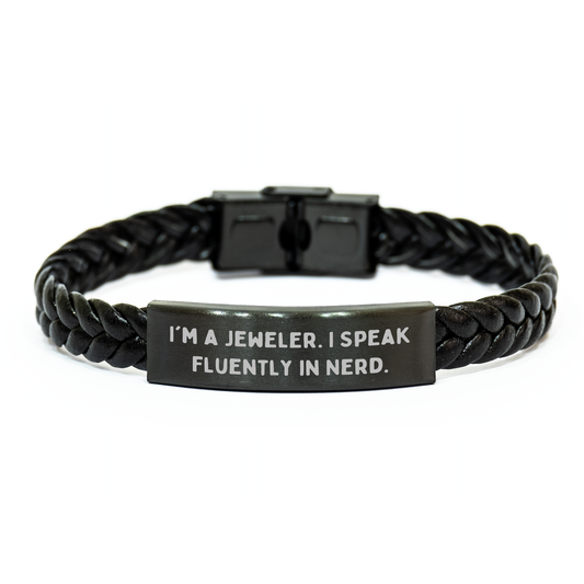 Funny Jeweler Gifts for Men from Friends - Interlaced Leather Bracelet for Graduation - Image 1
