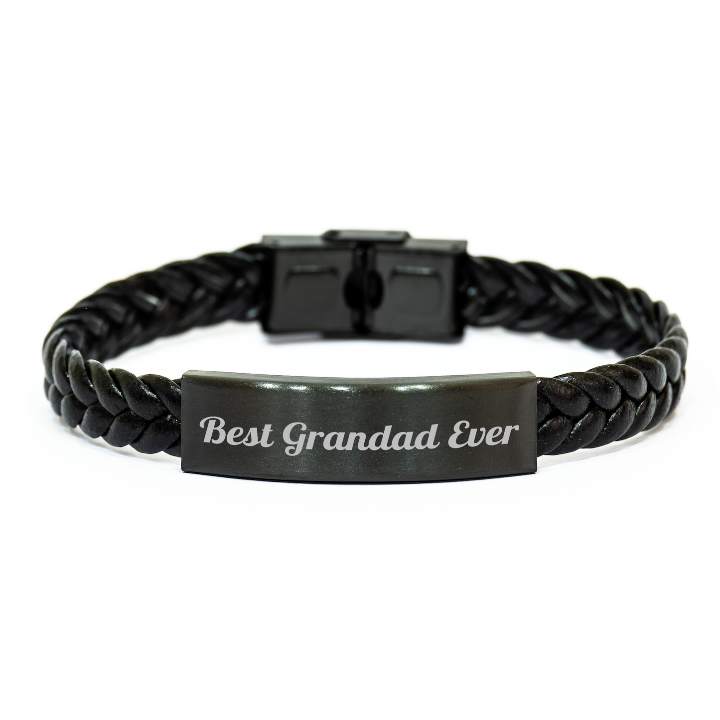 Funny Best Grandad Ever Gifts from Men to Grandad Interlaced Leather Bracelets for Graduation Unique Gifts - Image 1