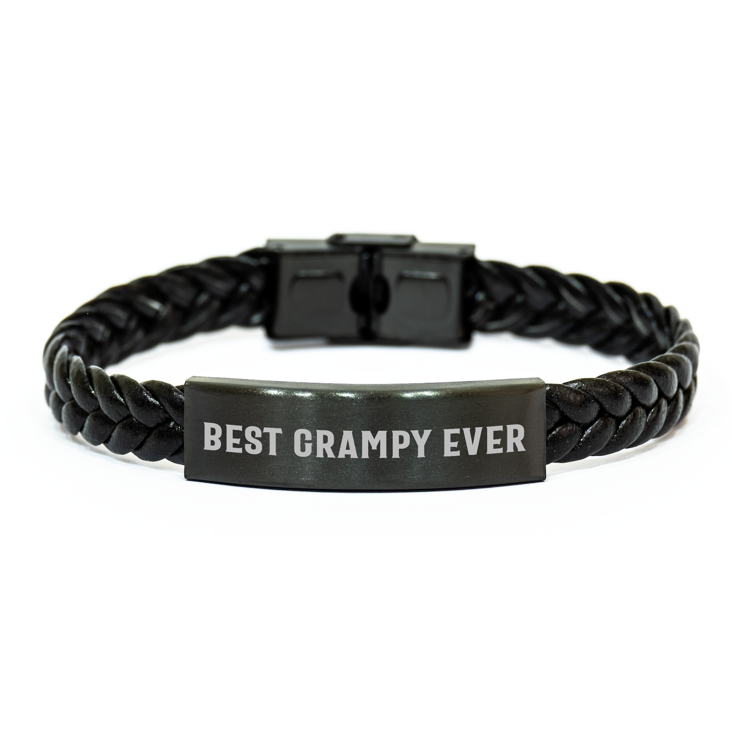 Funny Grampy Gifts for Men, Best Grampy Ever Interlaced Leather Bracelet, Graduation Unique Gifts from Family, Grampy's Special Present - Image 1