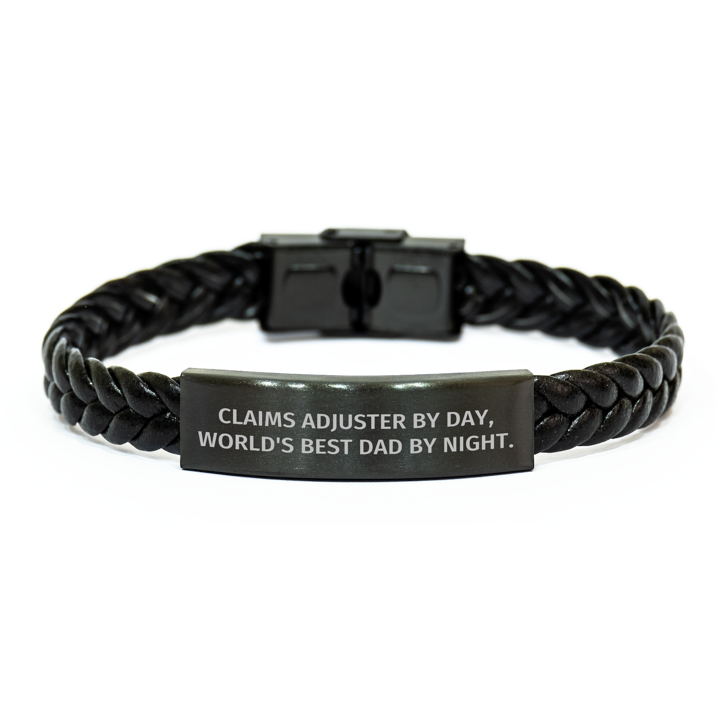 Claims Adjuster Gifts, Funny Quote, Interlaced Leather Bracelet for Graduation - Gifts from Men to Claims Adjuster Men, Unique Graduation Gifts for Him - Image 1
