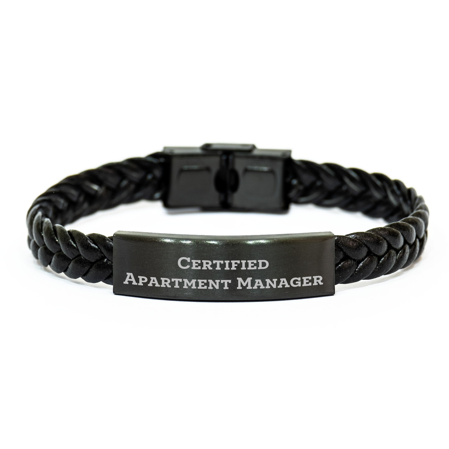 Funny Quote Gifts from Apartment Manager to Men, Certified Apartment Manager Unique Interlaced Leather Braces for Graduation and Work, 'You're a-maze-ing' Stainless Steel PU Leather Jewelry - Image 1