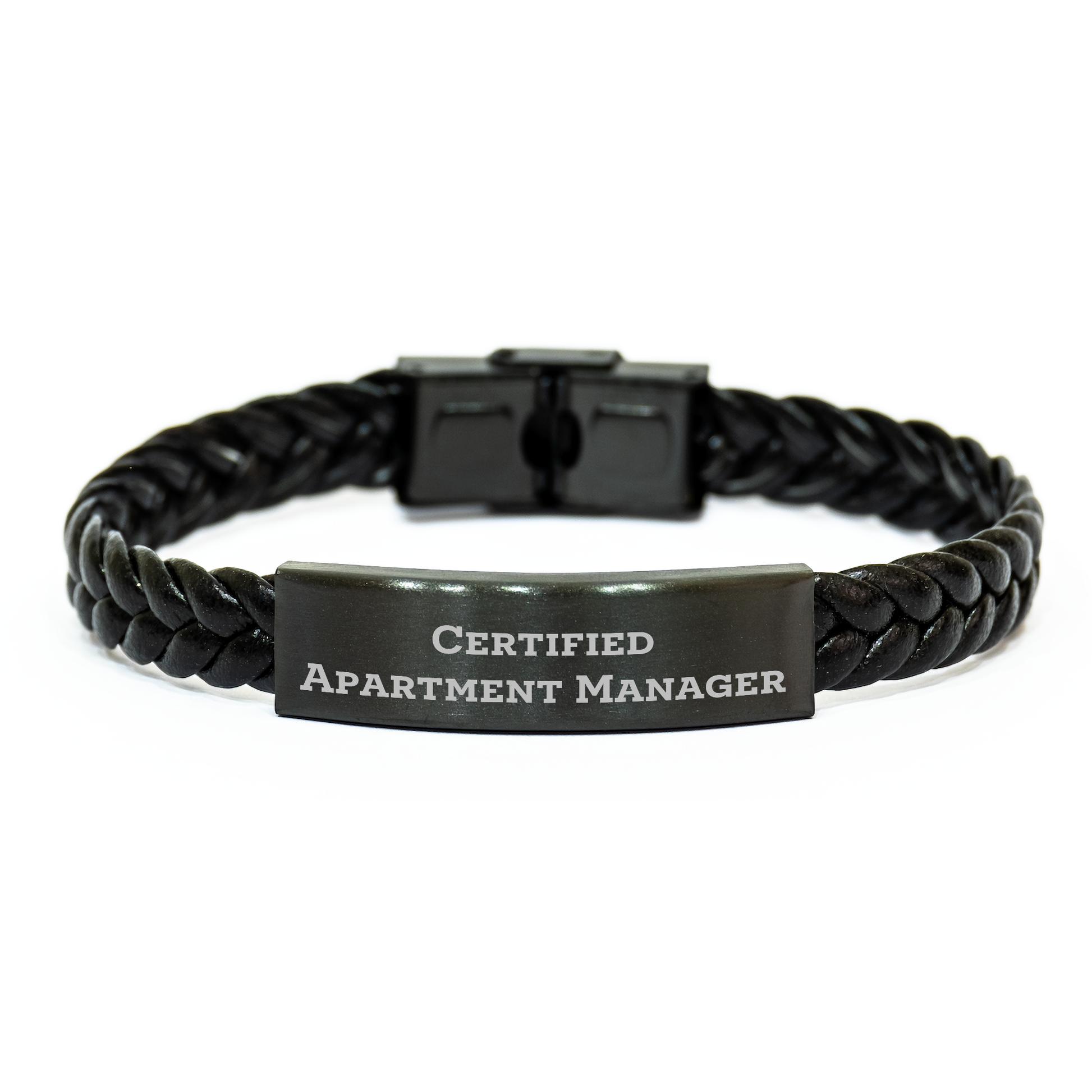 Funny Quote Gifts from Apartment Manager to Men, Certified Apartment Manager Unique Interlaced Leather Braces for Graduation and Work, 'You're a-maze-ing' Stainless Steel PU Leather Jewelry - Image 1