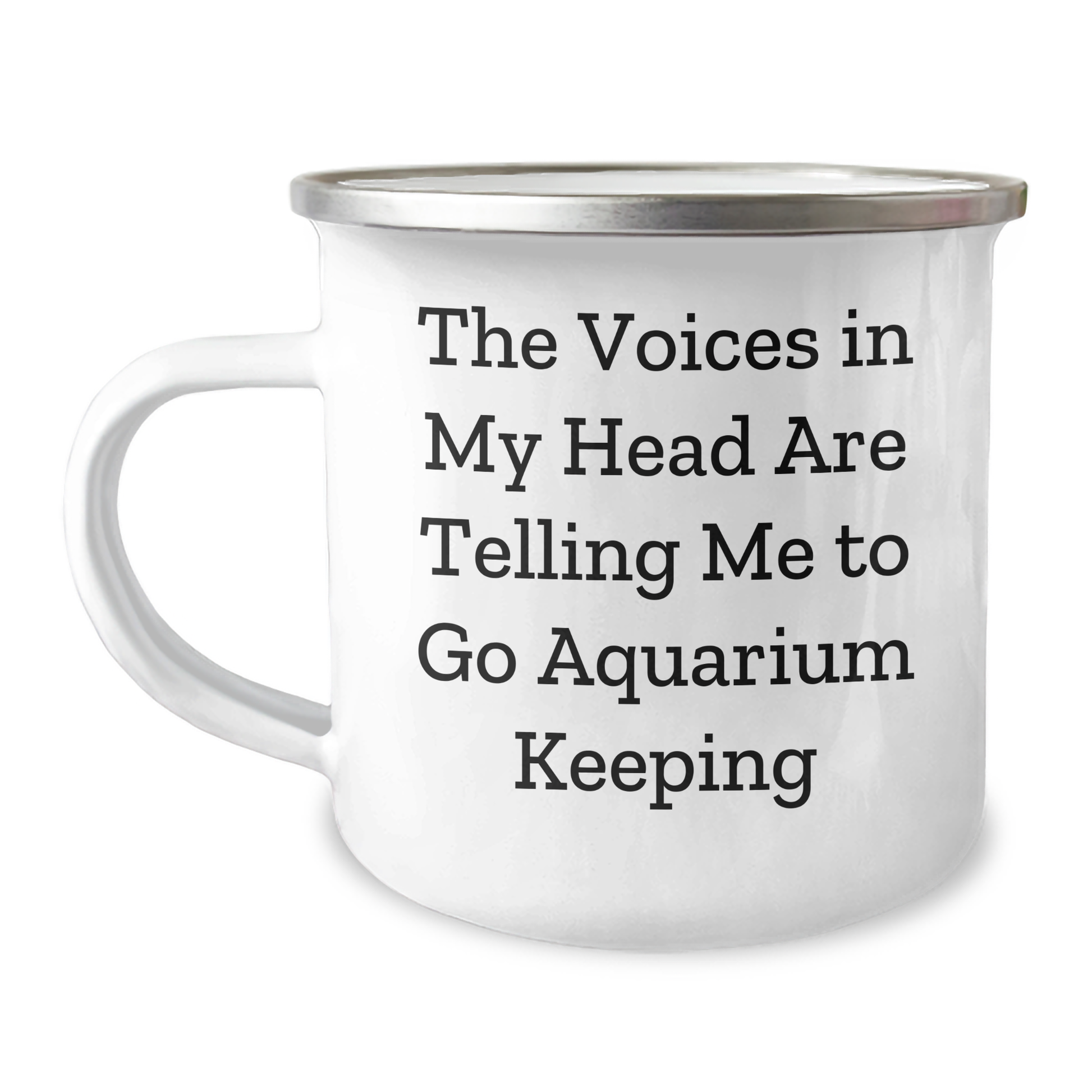 Aquarium Keeping Enthusiasts Gifts - 'The Voices In My Head Are Telling Me To Go Aquarium Keeping' Funny Camping Mug for Graduation, Perfect for Friends, Family, Coworkers - Image 1