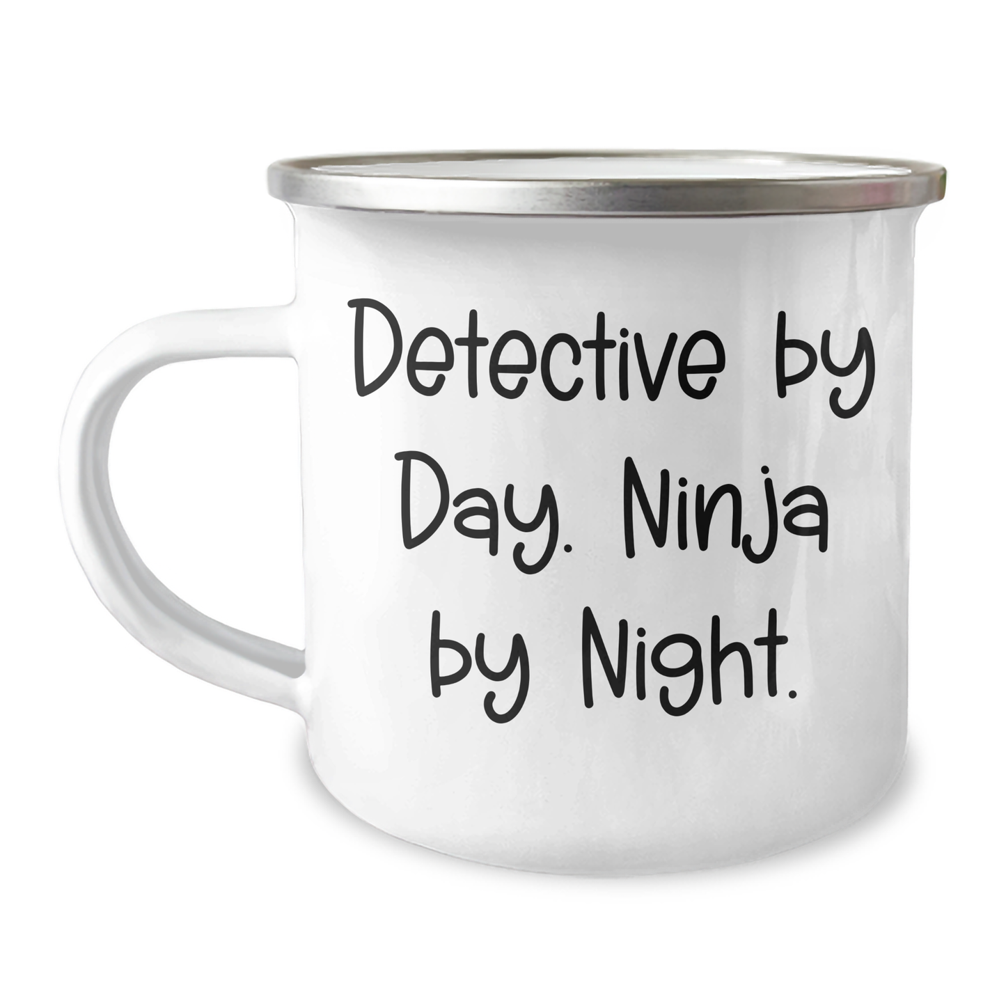Detective Gifts for Men from Family - Funny Camping Mug, 'Detective By Day. Ninja By Night.' - Image 1