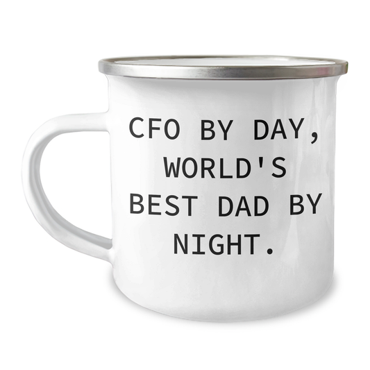 CFO Gifts - Funny Camping Mug, 'Cfo By Day, World's Best Dad By Night.' for Graduation - Gifts from Men to CFO - Image 1