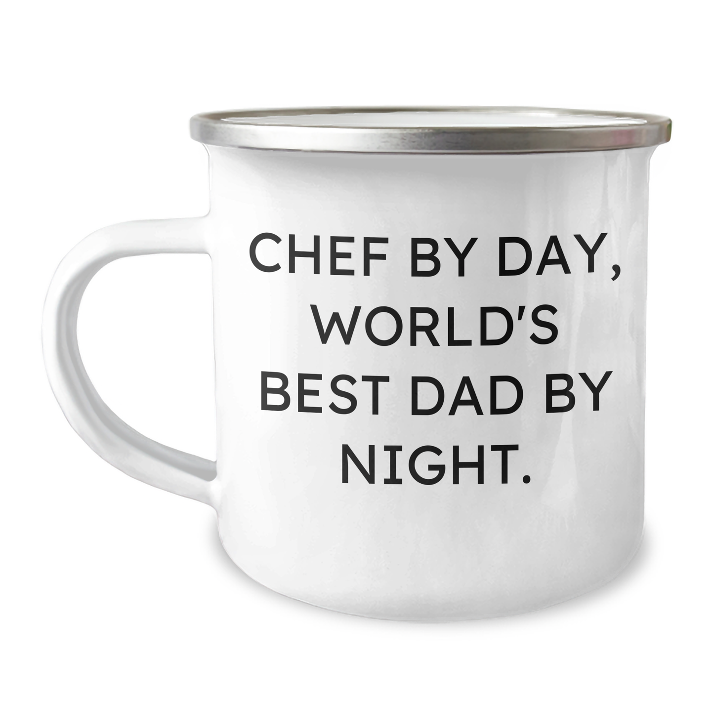 Chef By Day, World's Best Dad By Night - Funny Camping Mug for Graduation Gifts from Dad to Chef - Image 1