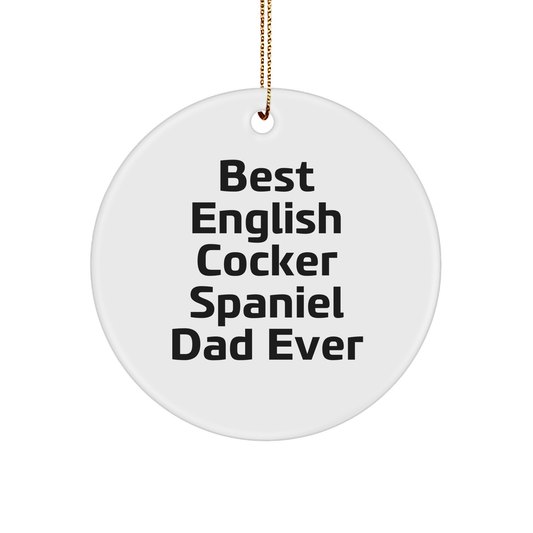 English Cocker Spaniel Dog Dad Gifts from Men for Christmas Unique Circle Ornament - Image 1