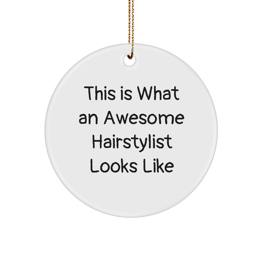 Hairstylist Gifts, Funny Quote, Circle Ornament from Friends, Perfect for Christmas Unique Gifts for Hairstylist, Inspirational Present for Hairstylist Men or Women - Image 1