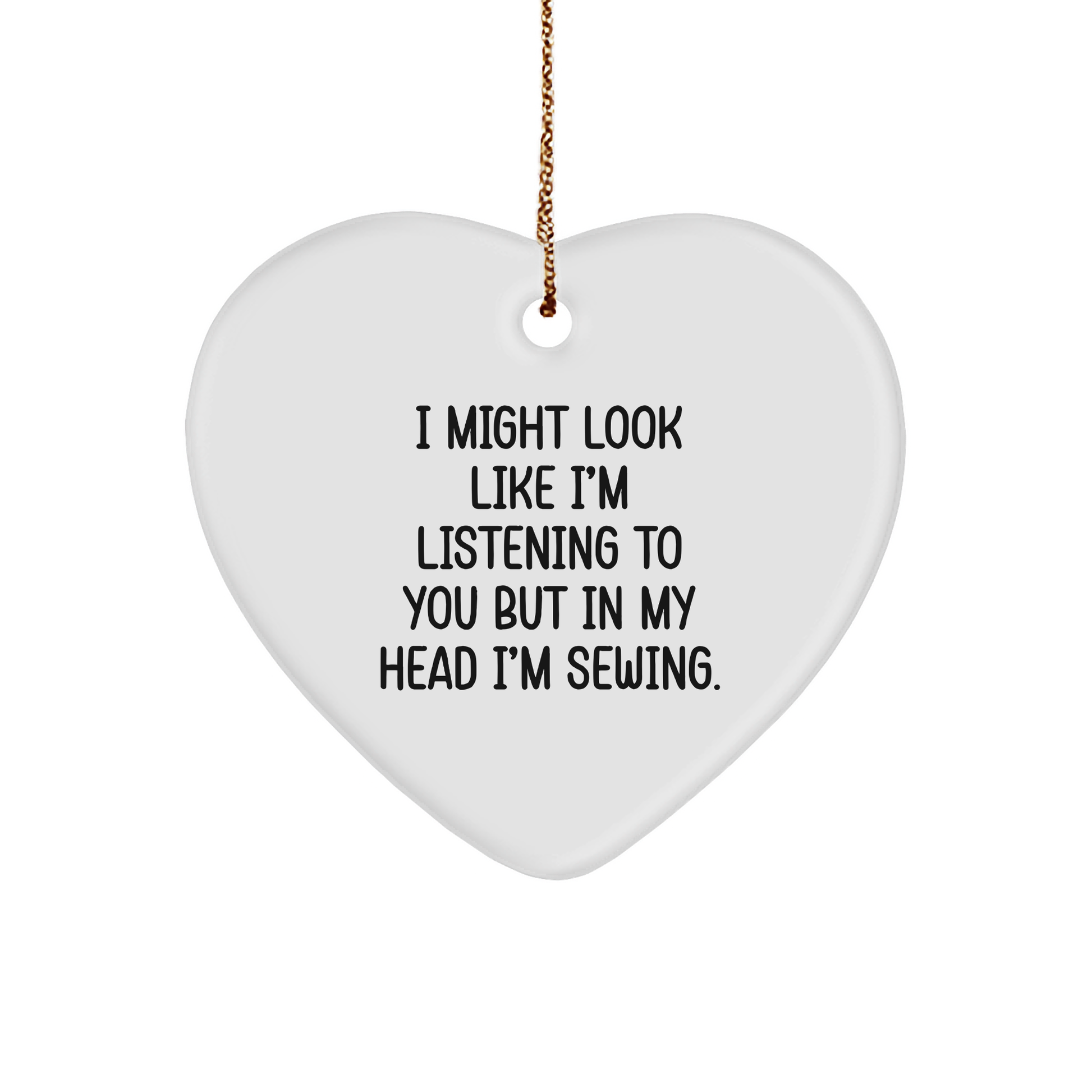 Sewing Enthusiasts Delight Funny Heart Ornament Gifts from Friends for Sewing Enthusiasts, Christmas Unique Sewing Accessories - Image 1
