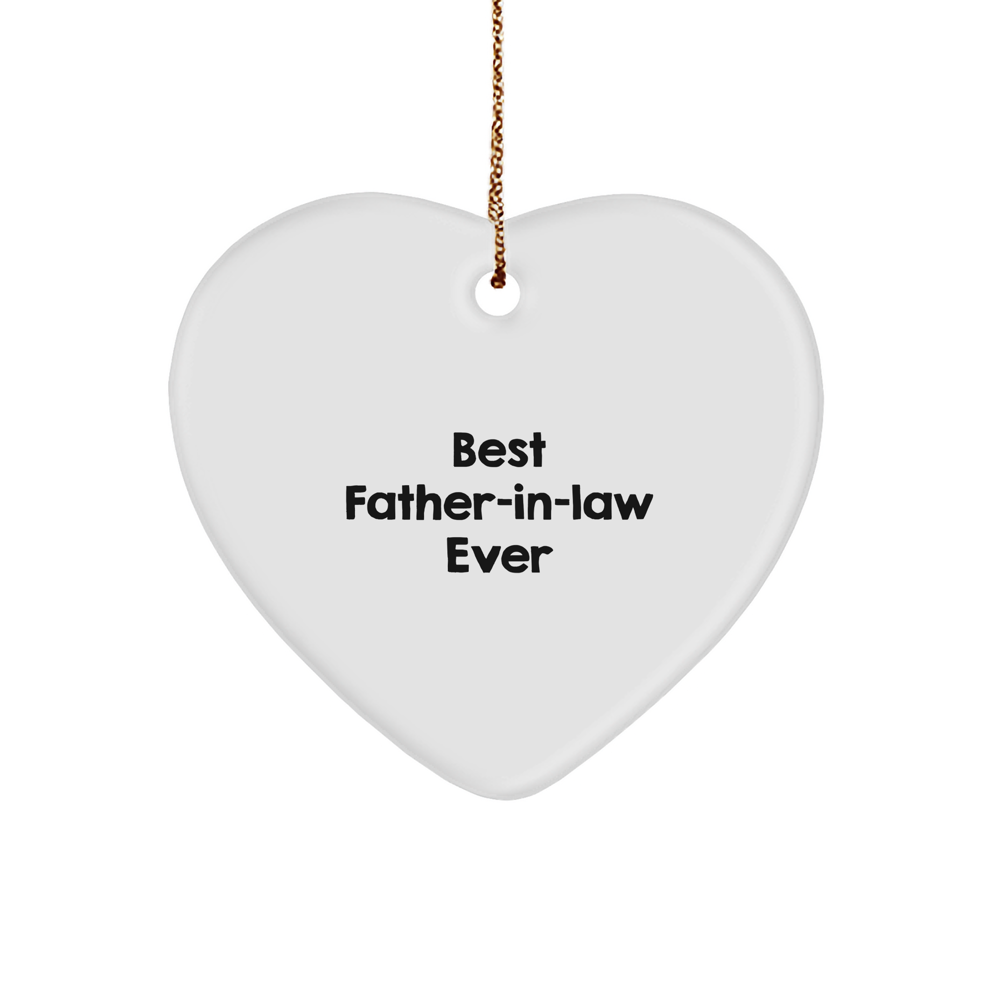 Funny Quotes for Father-in-law Gifts from Family - Heart Ornament, 'Best Father-in-law Ever' for Christmas Unique Gifts - Image 1