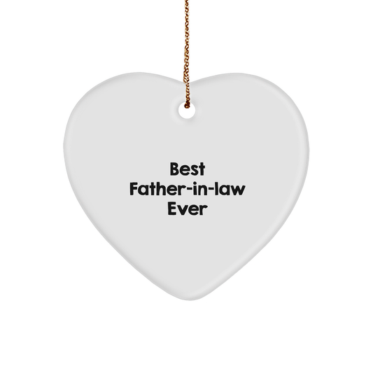 Funny Quotes for Father-in-law Gifts from Family - Heart Ornament, 'Best Father-in-law Ever' for Christmas Unique Gifts - Image 1