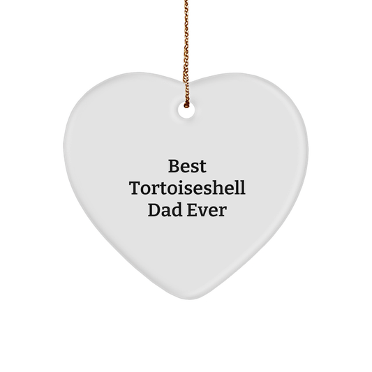 Tortoiseshell Cat Dad Gifts Christmas Funny Heart Ornament from Friends - Image 1