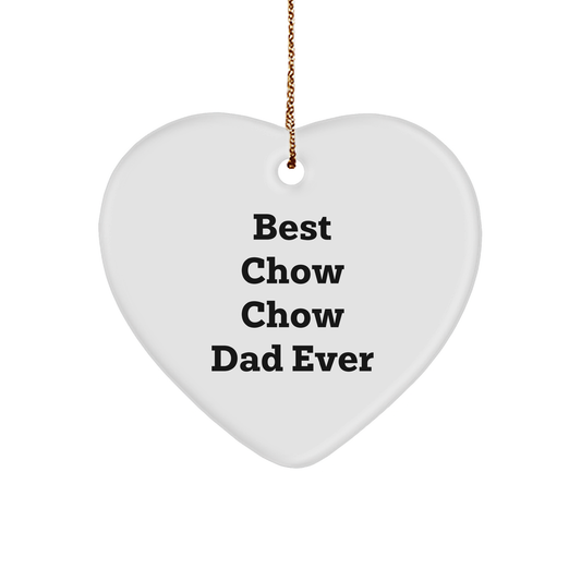 Best Chow Chow Dad Gifts from Men to Chow Chow Dog, Heart Ornament for Christmas - Image 1