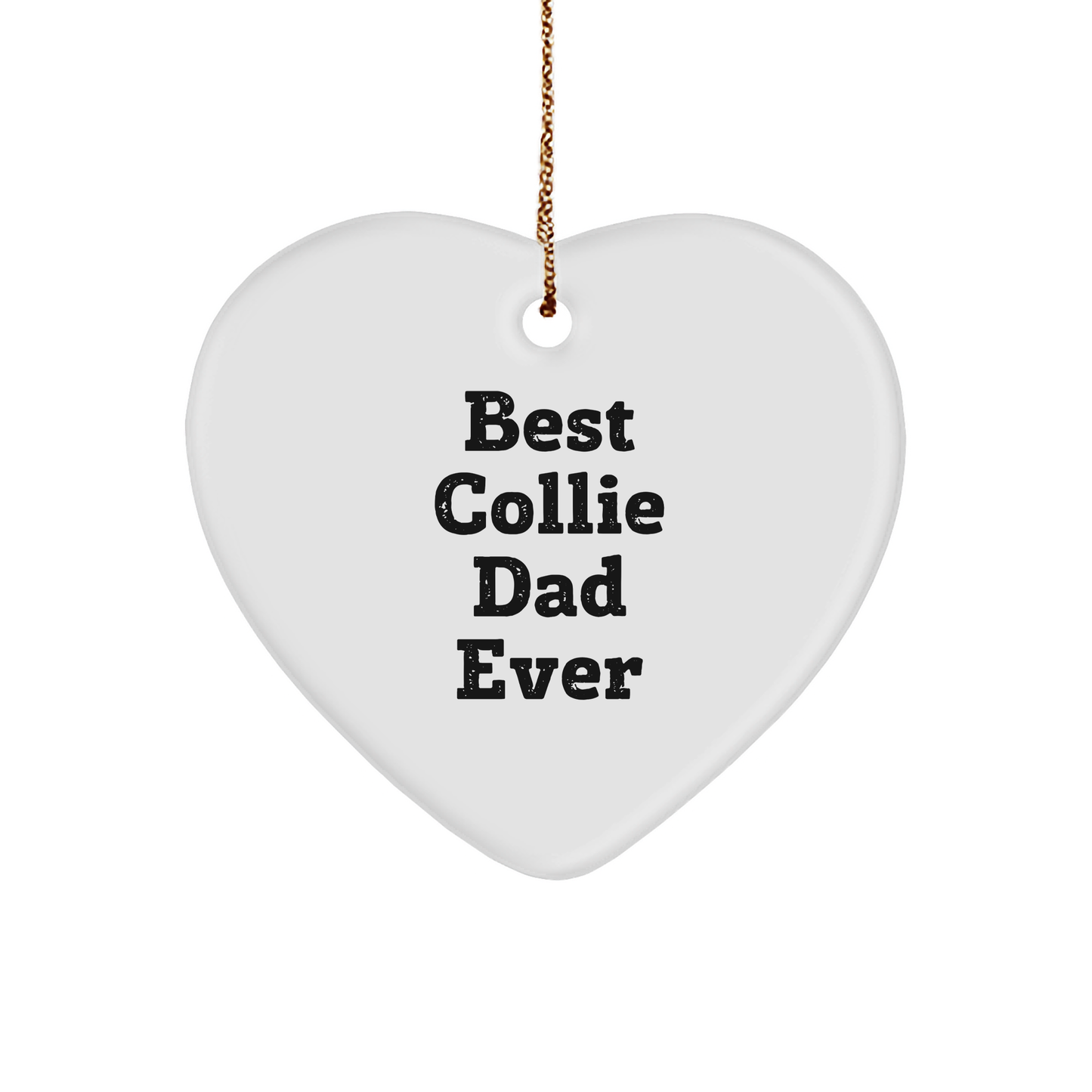 Collie Dog Dad Gifts from Friends, Best Collie Dad Ever Heart Ornament for Collie Dog Lovers, Unique Christmas Unique Gift - Image 1