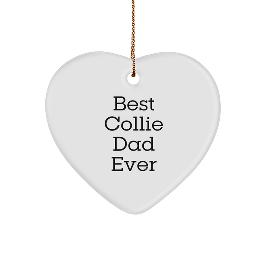 Best Collie Dad Ever Heart Ornament for Collie Dog Lover Gifts from Men to Women on Christmas - Image 1