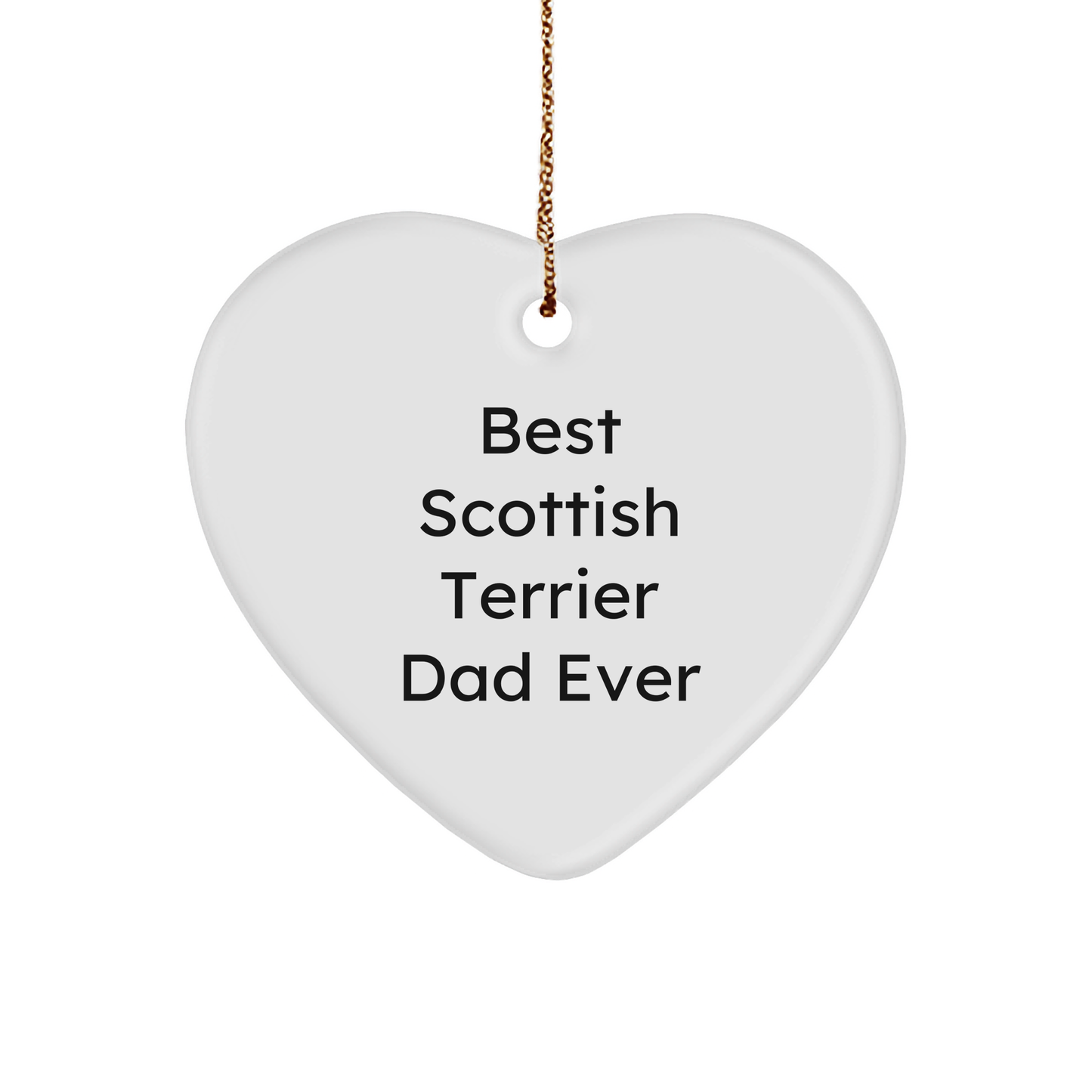 Scottish Terrier Dog Lovers Gifts - Heart Ornament for Dad 'Best Scottish Terrier Dad Ever' - Christmas Unique Gifts from Family to Men - Image 1