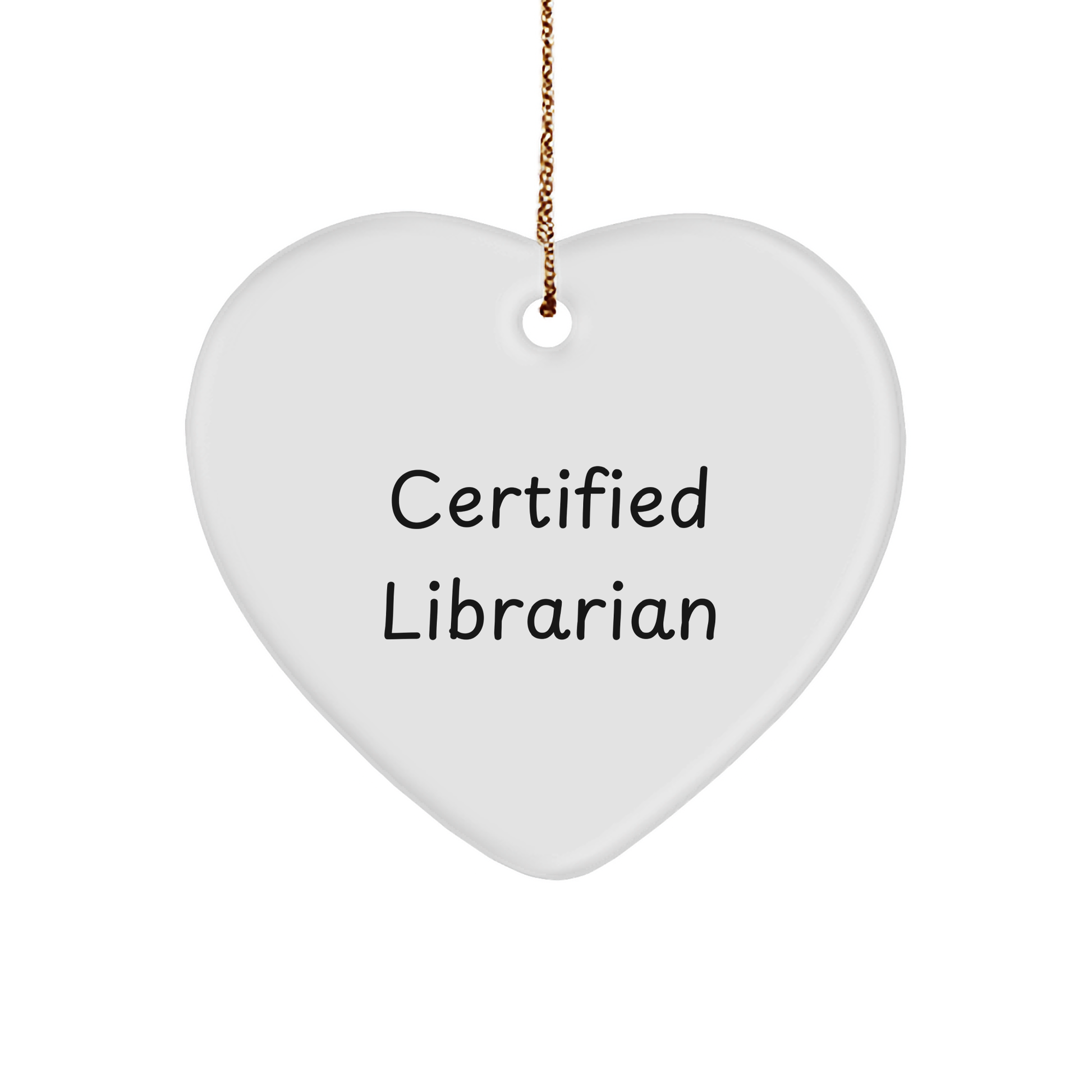 Funny Librarian Gifts from Men - Heart Ornament for Librarian Certification, 'You're a-maize-ing!' - White Color, 2.75" Tall, Perfect for Christmas - Image 1