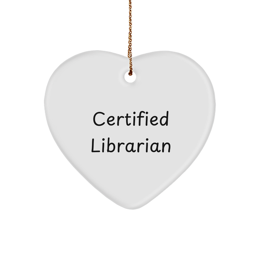 Funny Librarian Gifts from Men - Heart Ornament for Librarian Certification, 'You're a-maize-ing!' - White Color, 2.75" Tall, Perfect for Christmas - Image 1