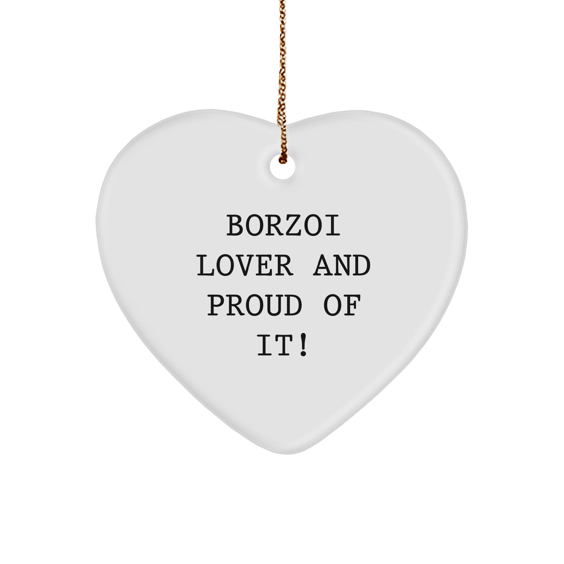 Borzoi Dog Lover Gifts, Funny Heart Ornament from Men to Friends, Perfect for Christmas Unique Gifts - Image 1