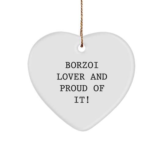 Borzoi Dog Lover Gifts, Funny Heart Ornament from Men to Friends, Perfect for Christmas Unique Gifts - Image 1