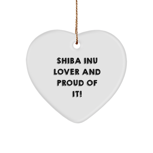 Shiba Inu Dog Lovers Unite! Funny Heart Ornament Gifts from Friends for Christmas - Image 1