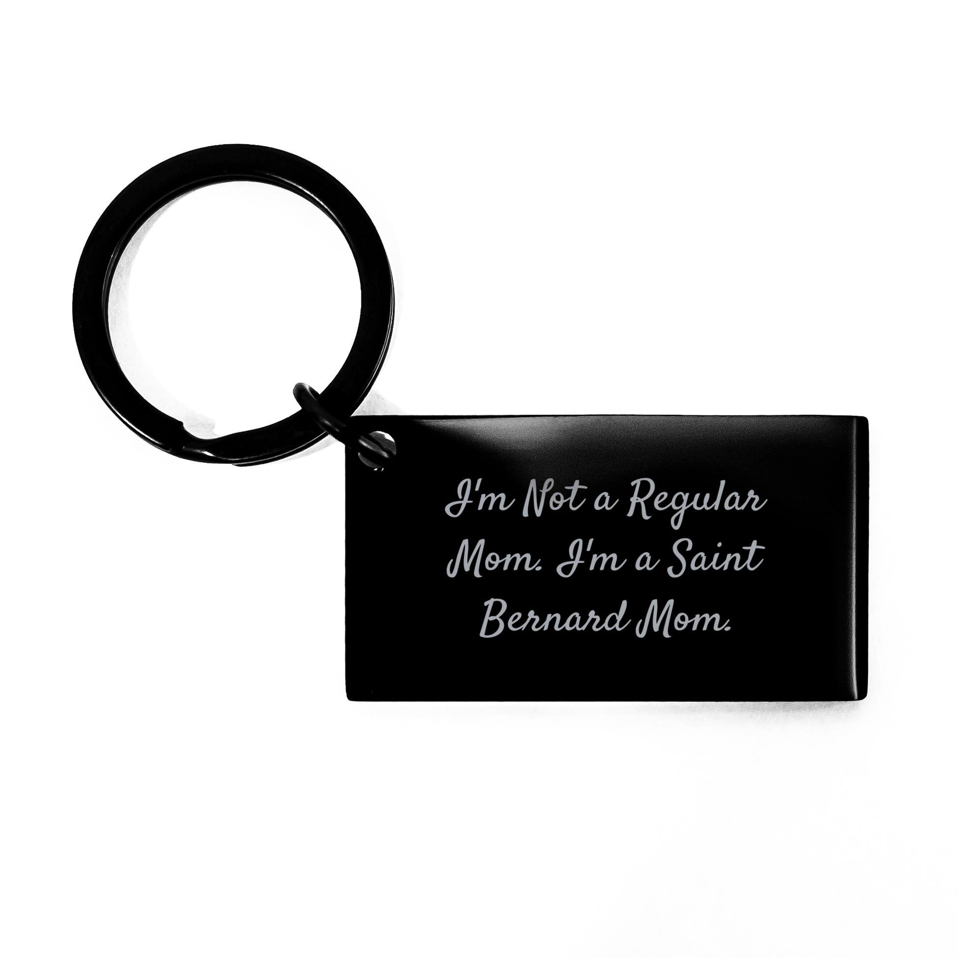 Saint Bernard Dog Mom Keys, 'I'm Not A Regular Mom. I'm A Saint Bernard Mom.' Engraved Keychain, Gifts from Family to Friends, Graduation Unique Gifts for Saint Bernard Dog Lovers - Image 1
