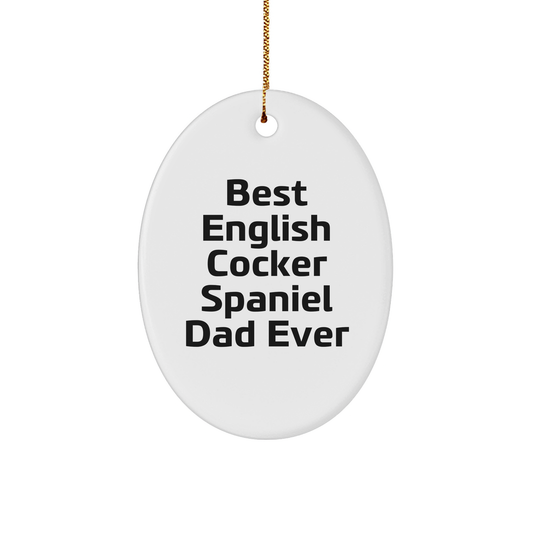 English Cocker Spaniel Dog Gifts from Family to Best English Cocker Spaniel Dad Ever, Oval Ornament for English Cocker Spaniel Dog Lover Christmas Unique Gifts - Image 1