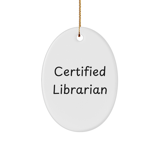 Librarian Gifts from Friends, Funny Oval Ornament Quotes for Christmas, Gifts for Librarian - Image 1