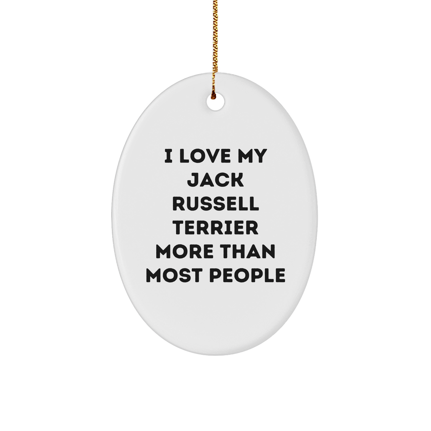 Funny Jack Russell Terrier Dog Oval Ornament Gifts from Friends and Family for Christmas - Image 1