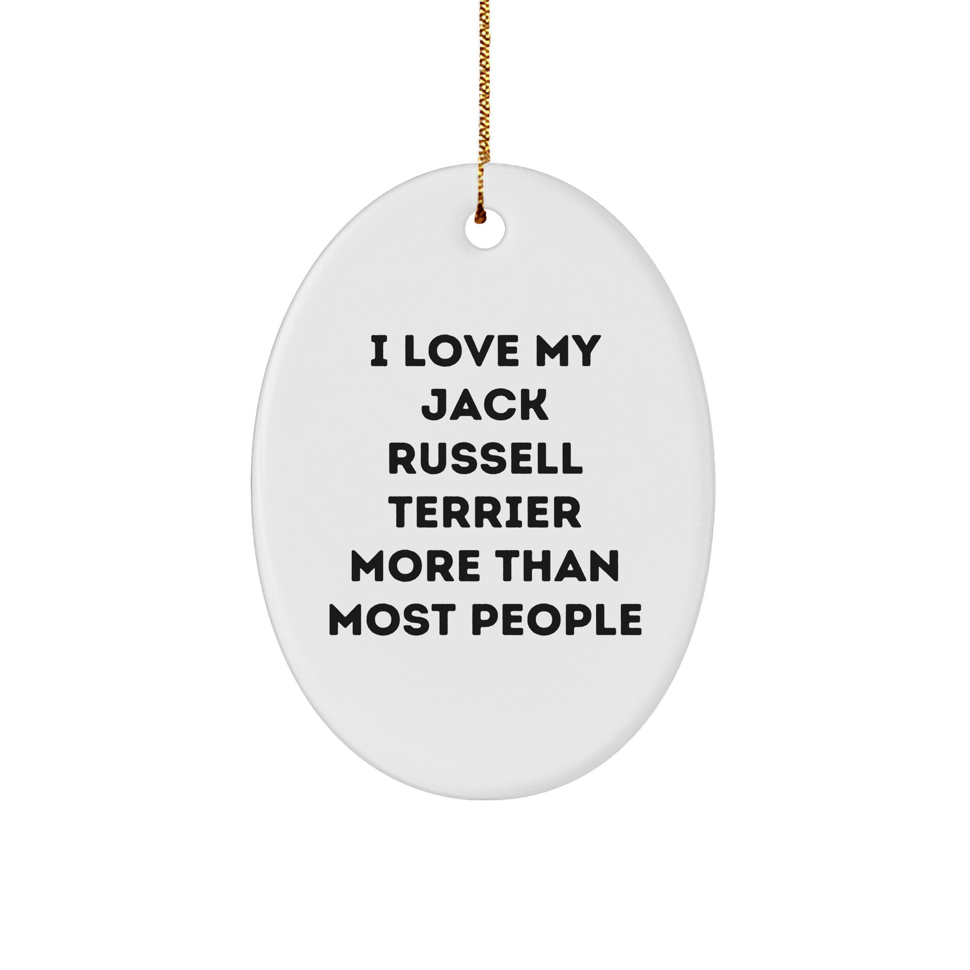 Funny Jack Russell Terrier Dog Oval Ornament Gifts from Friends and Family for Christmas - Image 1