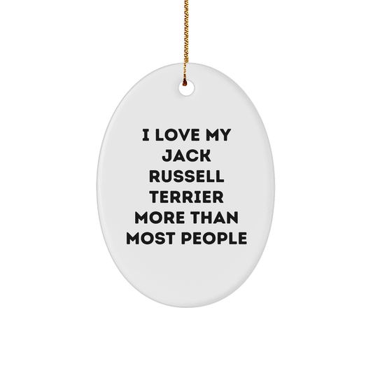 Funny Jack Russell Terrier Dog Oval Ornament Gifts from Friends and Family for Christmas - Image 1