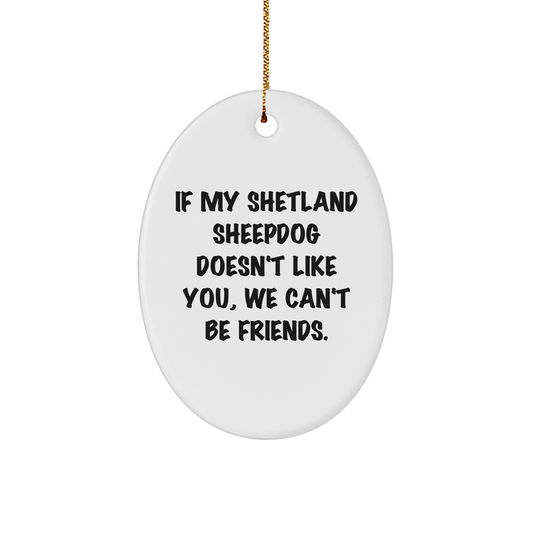 Funny Shetland Sheepdog Gifts - Oval Ornament with Inspirational Quote, Perfect for Shetland Sheepdog Lovers, Gifts from Friends to Family, Unique Christmas Unique Gifts - Image 1
