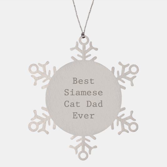 Siamese Cat Dad Ever Snowflake Ornament Gifts from Family to Best 25 Cat Birthday Christmas - Image 1