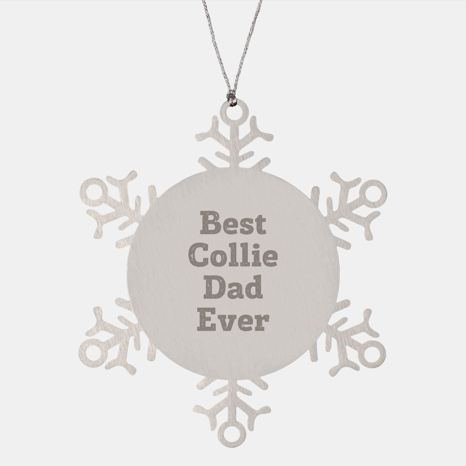 Funny Best Collie Dad Ever Snowflake Ornament Gifts for Collie Lovers at Christmas - Unique Collie Dog Gifts from Santa - Perfect Collie Mom or Dad Present - Image 1