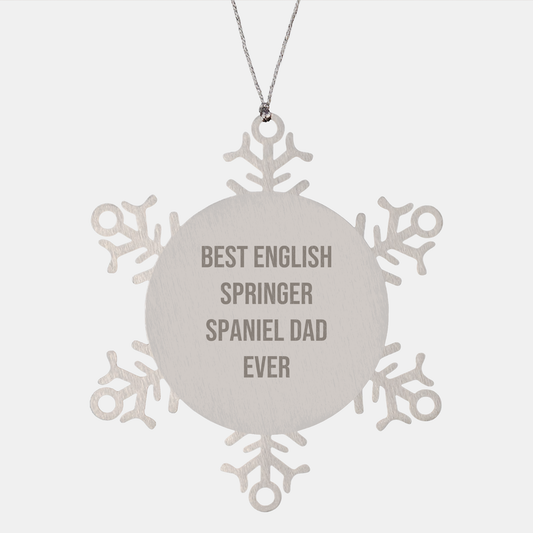 English Springer Spaniel Dog Dad Snowflake Ornament Funny Christmas Unique Gift from Friends - Image 1