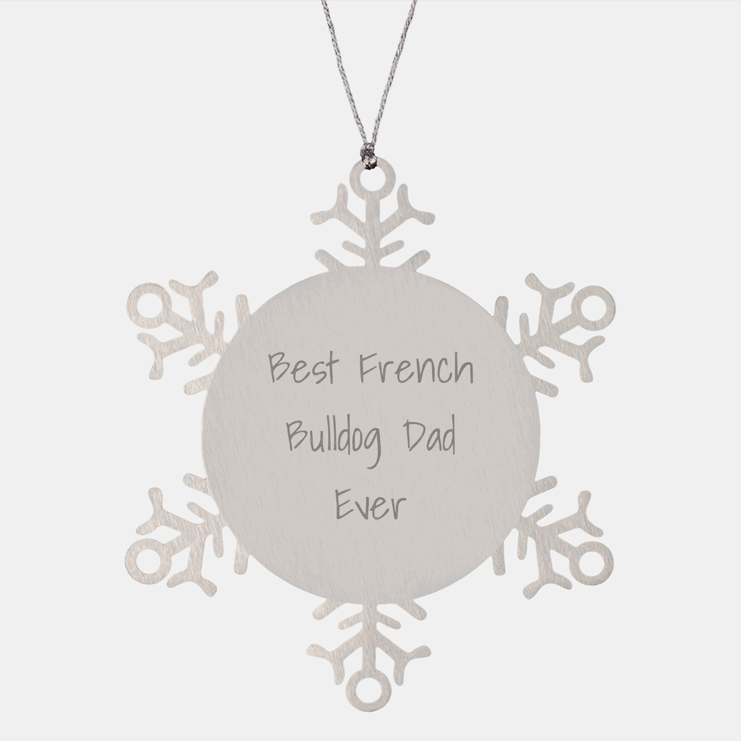 French Bulldog Dad Gifts from Family - Snowflake Ornament Best Dad Ever, Unique Christmas Memorable Present for Men, Women, Friends, Coworkers, Family - Image 1