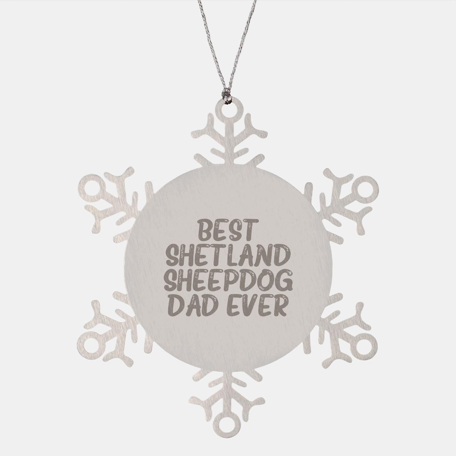 Shetland Sheepdog Dad Ever Snowflake Ornaments, Funny Gifts from Men to Women, Unique Christmas Memorable Presents for Shetland Sheepdog Lovers - Image 1