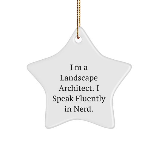 Funny Landscape Architect Gifts from Friends, Star Ornament for Landscape Architects who Speak Fluently in genius, Christmas Unique Gifts - Image 1
