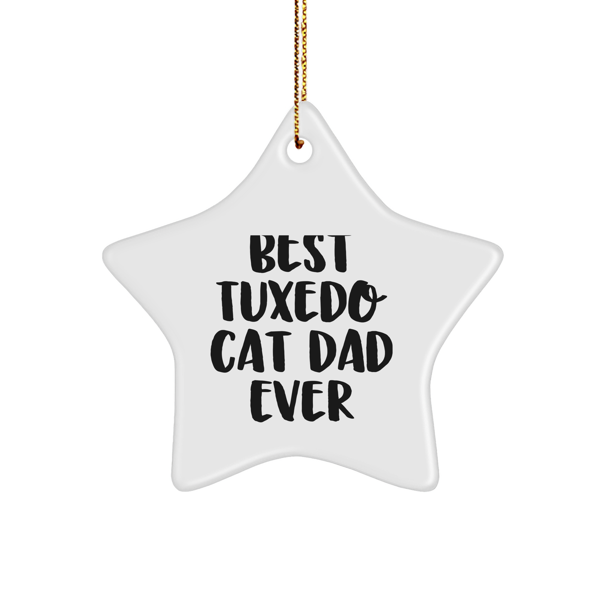 Funny Tuxedo Cat Dad Gifts from Men to Friends for Christmas - Star Ornament - Image 1