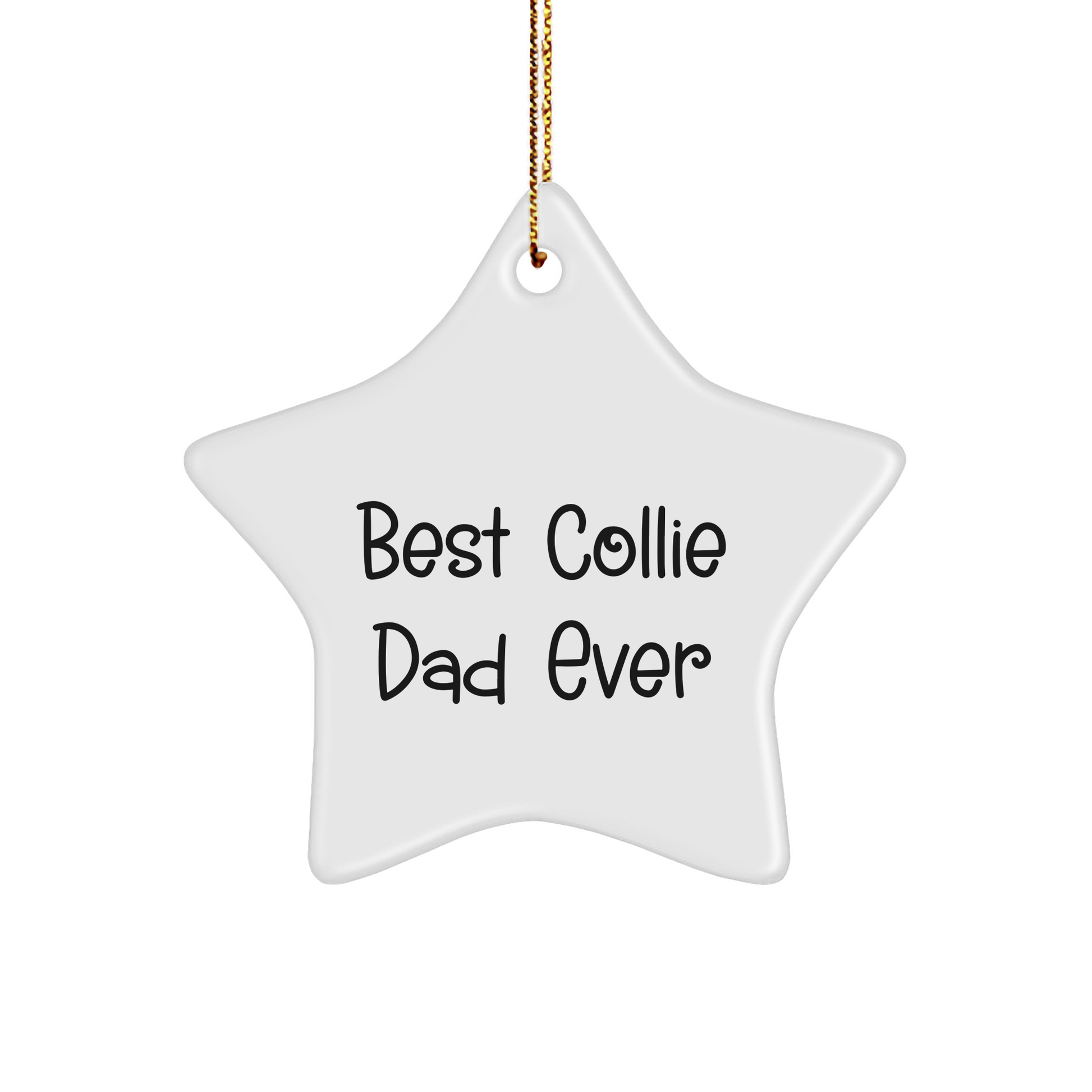 Funny Collie Dog Dad Best Collie Dad Ever Star Ornament Gifts for Collie Lovers at Christmas, Unique Collie Dog Gifts from Family - Image 1