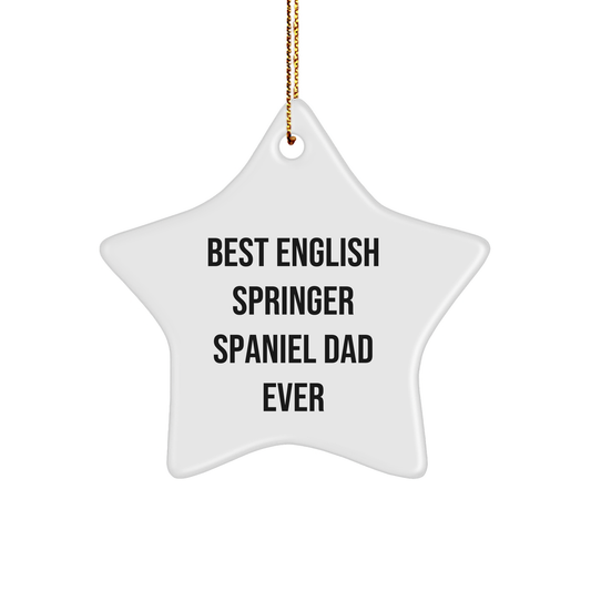 Best English Springer Spaniel Dad Ever Gifts from English Springer Spaniel Dog Lovers to English Springer Spaniel Dog Parents, Star Ornament for Christmas - Image 1