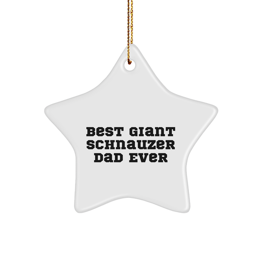 Giant Schnauzer Dog Dad Ever Star Ornament Gifts from Family for Christmas - Image 1