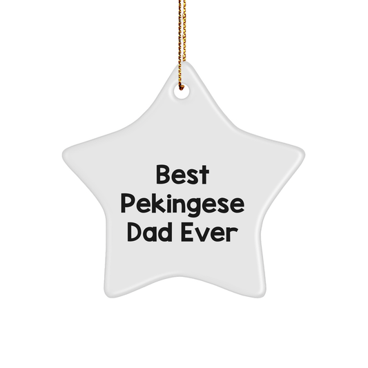 Funny Pekingese Dog Gifts for Dad Christmas Star Ornament, Best Pekingese Dad Ever, Gifts from Men to Family - Image 1