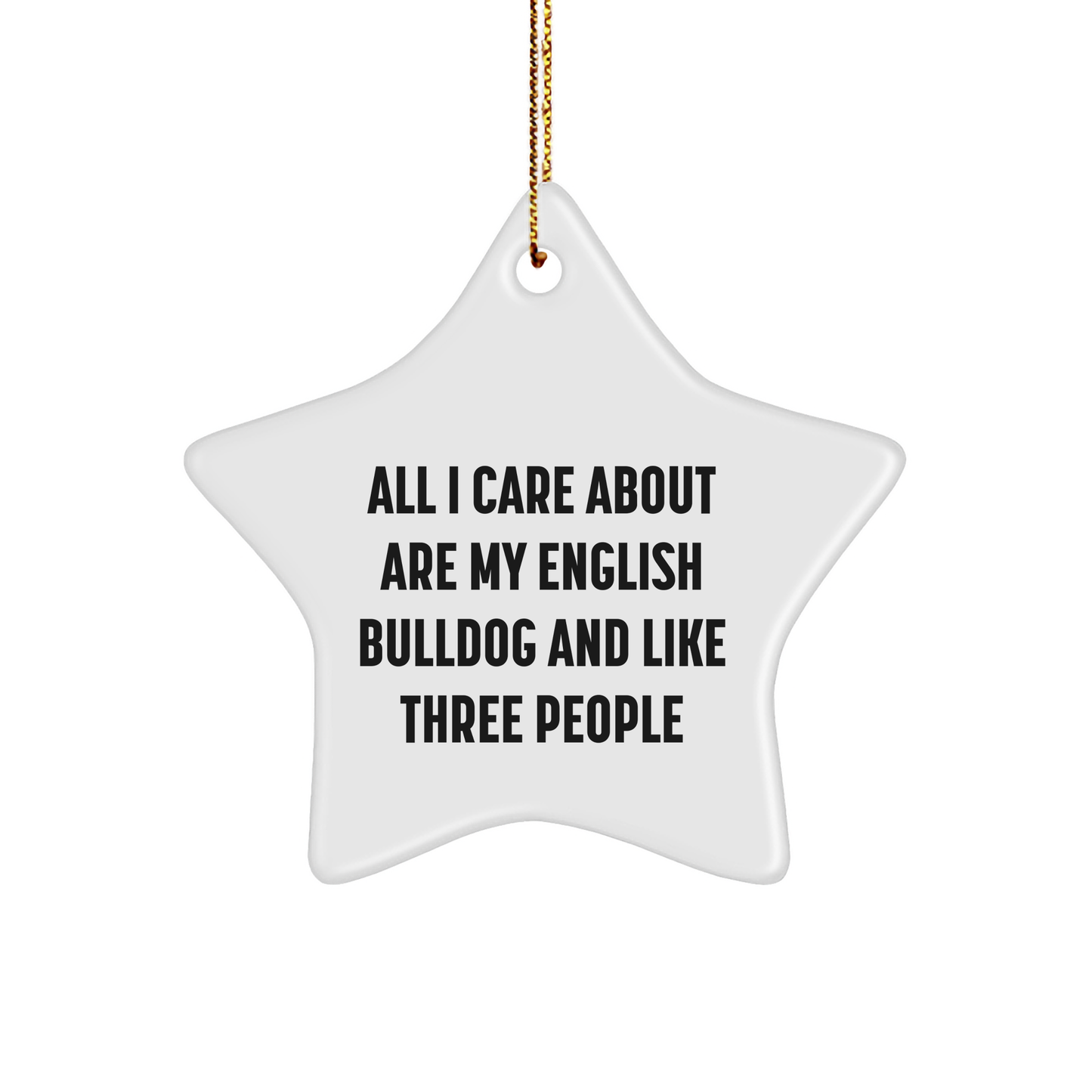 Funny English Bulldog Lover Gifts from Family - Star Ornament for English Bulldog Owners at Christmas - Image 1