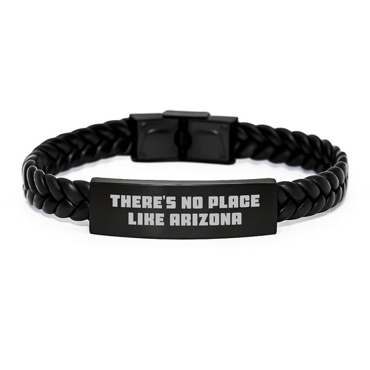 Arizona Enthusiast Gifts - Interlaced Leather Bracelet with Funny Quote, Perfect for Birthday, Made with Stainless Steel and PU Leather, Gifts from Friends to Family - Image 1
