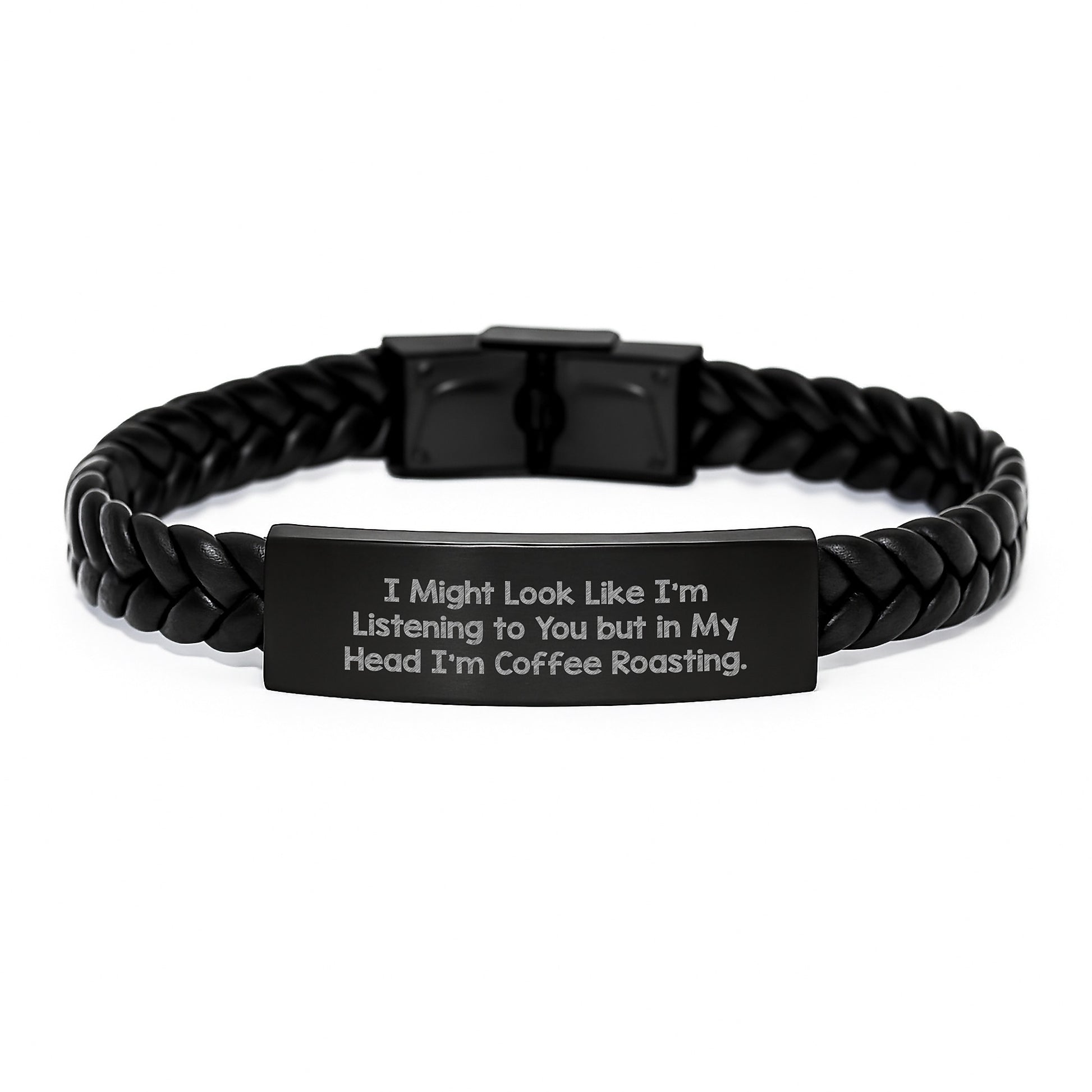 Funny Coffee Roasting Quotes Interlaced Leather Birthday Unique Gifts for Men Friends Coworkers, Gifts from Women, Coffee Roasting Enthusiasts, Inspirational Quotes - Image 1