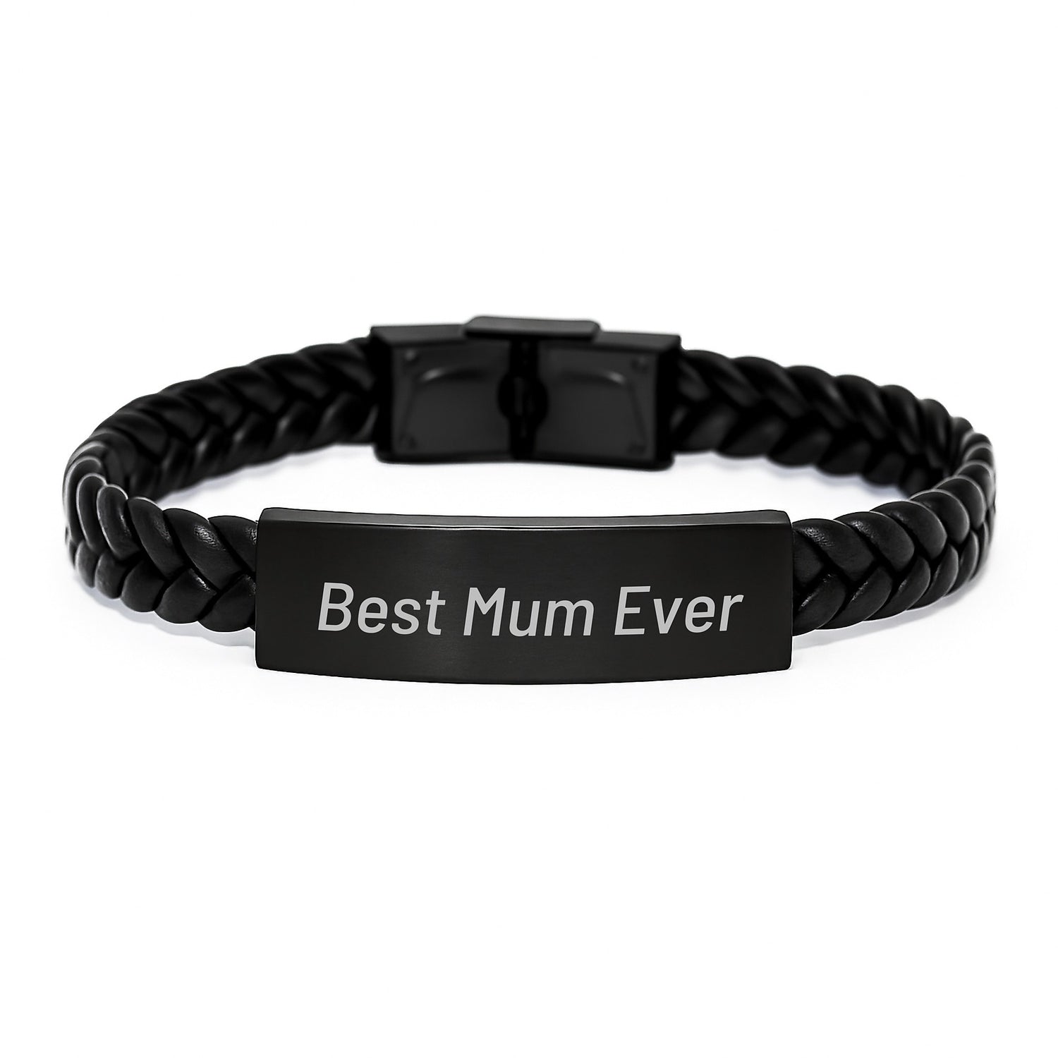 Funny Mum Quotes Interlaced Leather Bracelet Gifts for Mum from Family - Best Mum Ever - Image 1