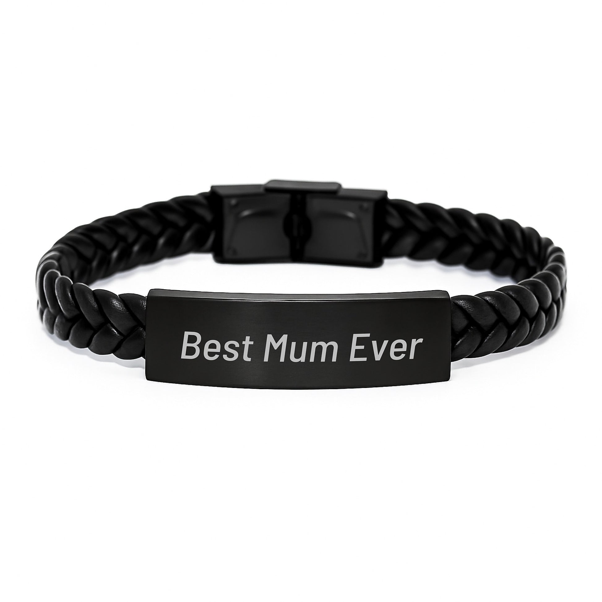 Funny Mum Quotes Interlaced Leather Bracelet Gifts for Mum from Family - Best Mum Ever - Image 1