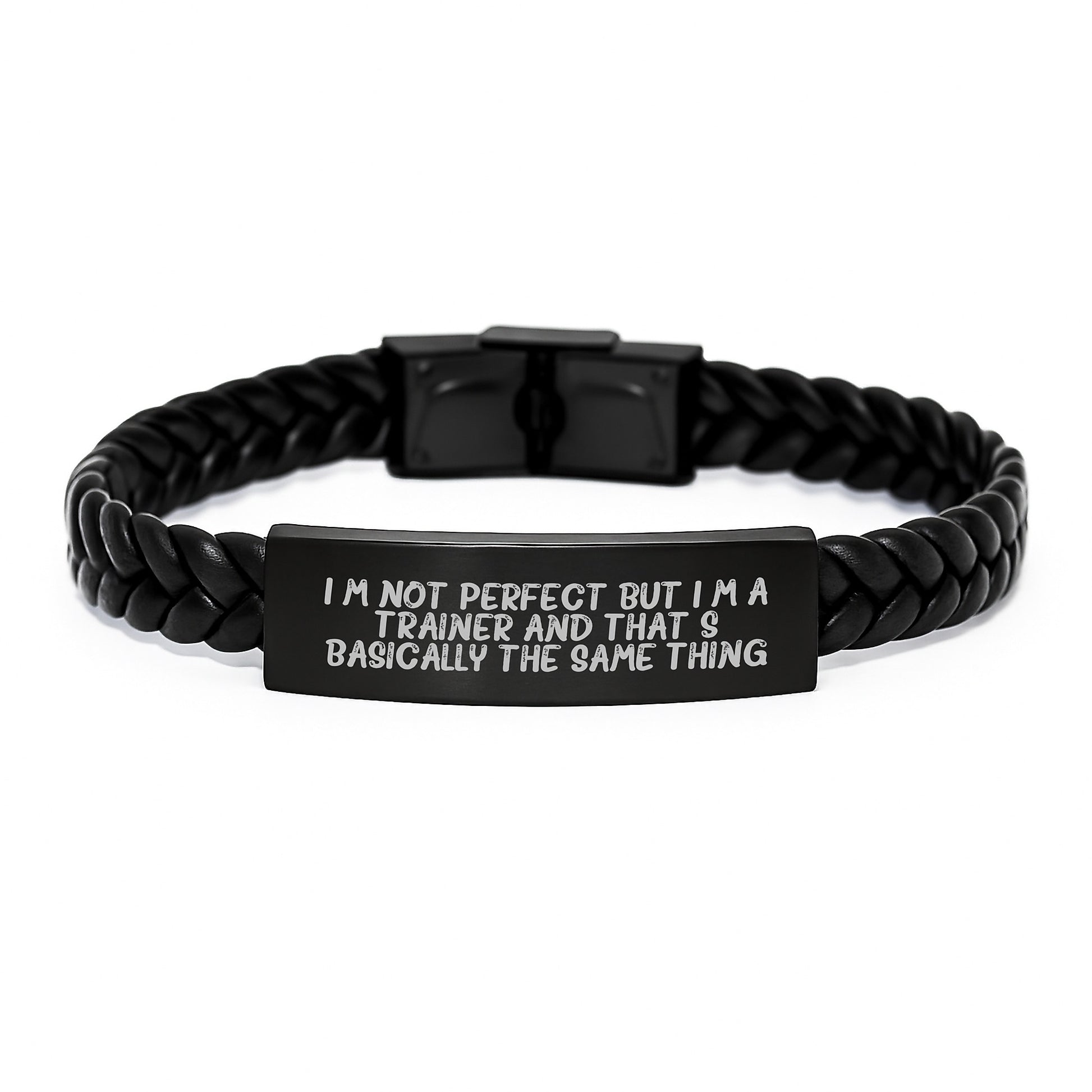 Funny Trainer Gifts from Men for Men, Unique Interlaced Leather Bracelet for Him, Christmas Unique Gifts for Trainers - Image 1