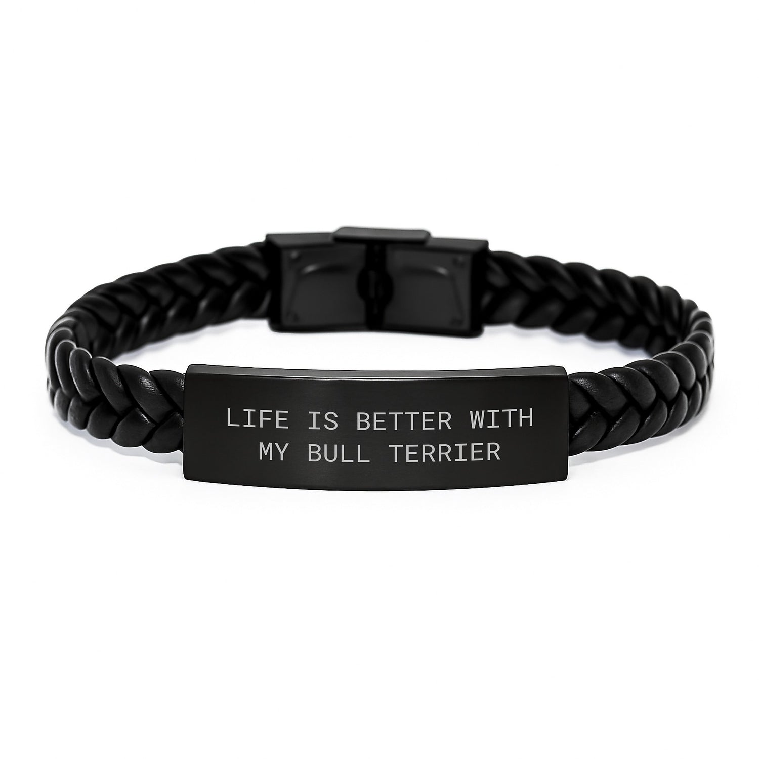 Bull Terrier Dog Lovers Gifts, Funny Quote Interlaced Leather Bracel, Gifts from Family, for Bull Terrier Dog, Birthday Unique Gifts - Image 1